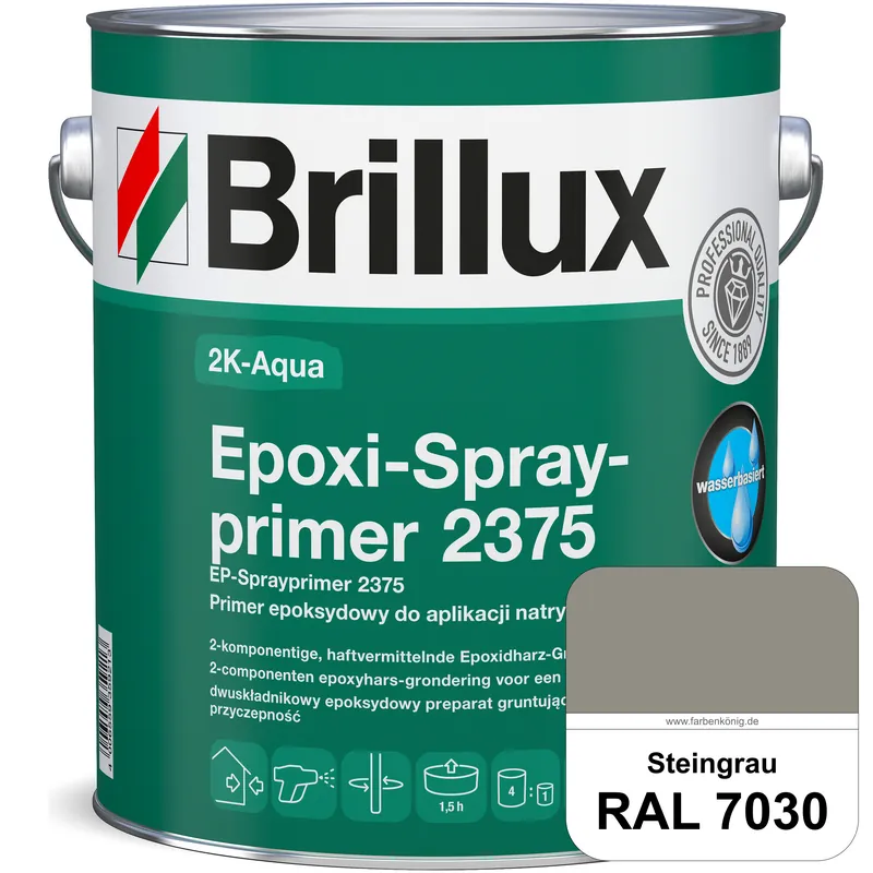 2K-Aqua Epoxi-Sprayprimer 2375 (RAL 7030 Steingrau) haftvermittelnde 2K-Grundierung auf nicht saugen Super-Preis