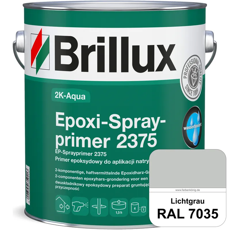 2K-Aqua Epoxi-Sprayprimer 2375 (RAL 7035 Lichtgrau) haftvermittelnde 2K-Grundierung auf nicht saugen Direktkauf