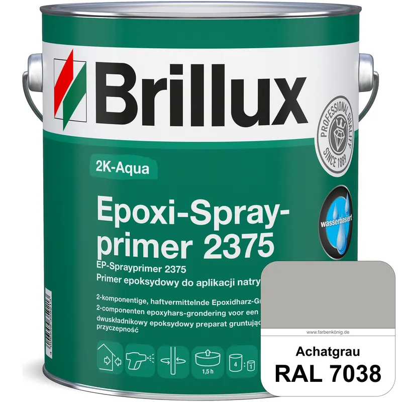 2K-Aqua Epoxi-Sprayprimer 2375 (RAL 7038 Achatgrau) haftvermittelnde 2K-Grundierung auf nicht saugen Preis Gesenkt