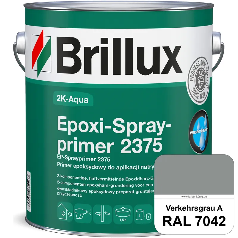2K-Aqua Epoxi-Sprayprimer 2375 (RAL 7042 Verkehrsgrau A) haftvermittelnde 2K-Grundierung auf nicht s Highlight