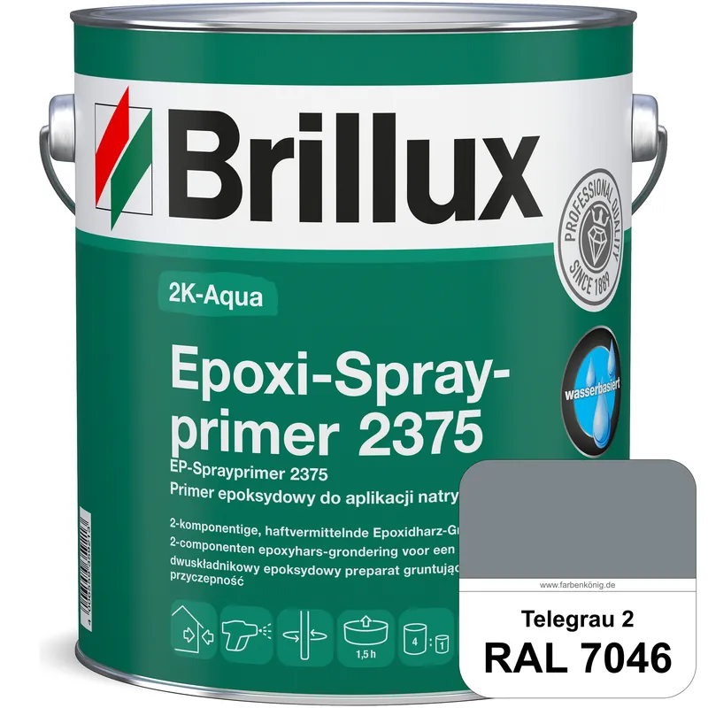 2K-Aqua Epoxi-Sprayprimer 2375 (RAL 7046 Telegrau 2) haftvermittelnde 2K-Grundierung auf nicht sauge Sale