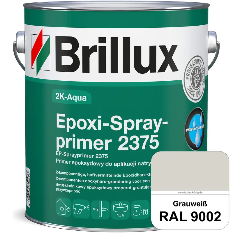 2K-Aqua Epoxi-Sprayprimer 2375 (RAL 9002 Grauweiß) haftvermittelnde 2K-Grundierung auf nicht saugend Billig